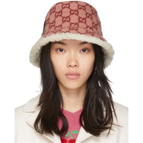 pink gucci hat|gucci pink wool bucket hat.